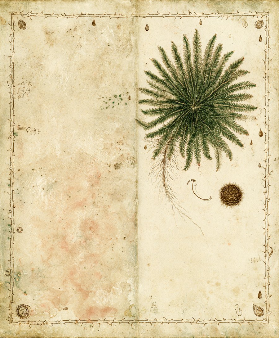 Botanical illustration of rose of Jericho